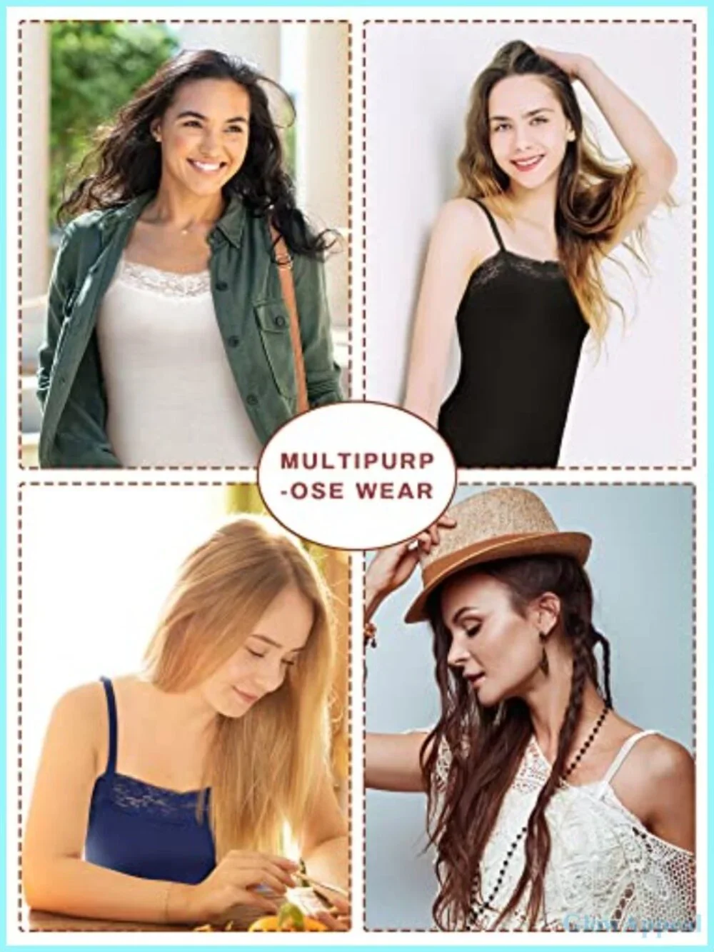 Lace Camisole Tank Top with Adjustable Spaghetti Straps